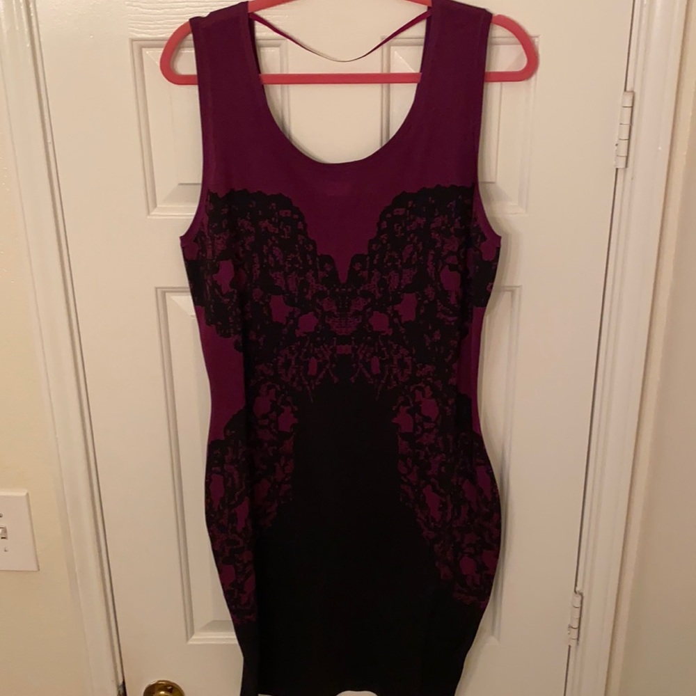 Black and purple dress sleeveless